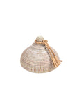 Tolani Basket | Hand-Coiled Grass Basket with Leather Trim