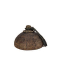Tolani Basket | Hand-Coiled Grass Basket with Leather Trim
