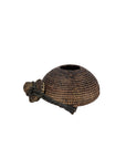 Tolani Basket | Hand-Coiled Grass Basket with Leather Trim