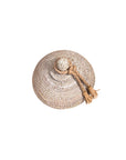 Tolani Basket | Hand-Coiled Grass Basket with Leather Trim